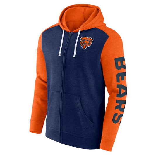 NFL Hoodie Full Zip Down and Distance Bears