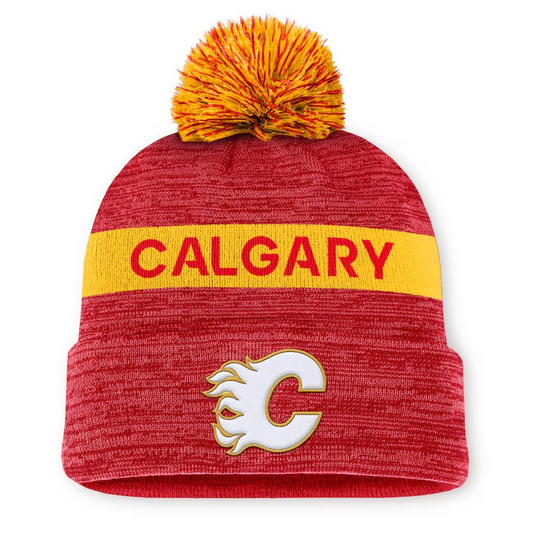 NHL Knit Hat Authentic Pro Rink Cuffed with Pom 2024 Flames