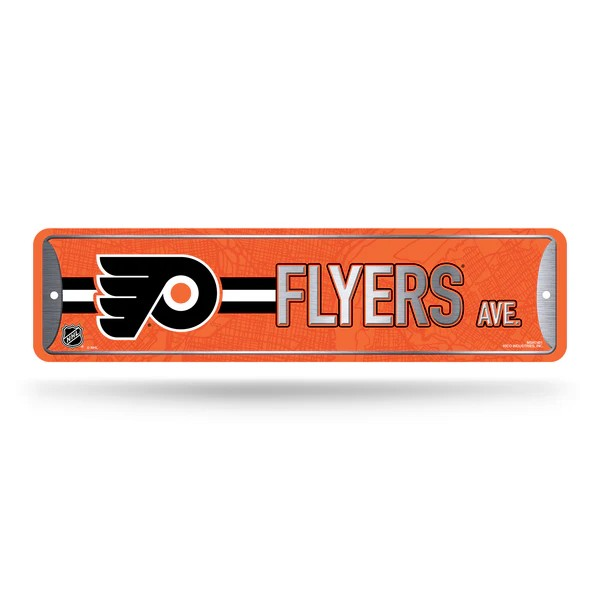NHL Metal Street Sign 4" x 15 Flyers
