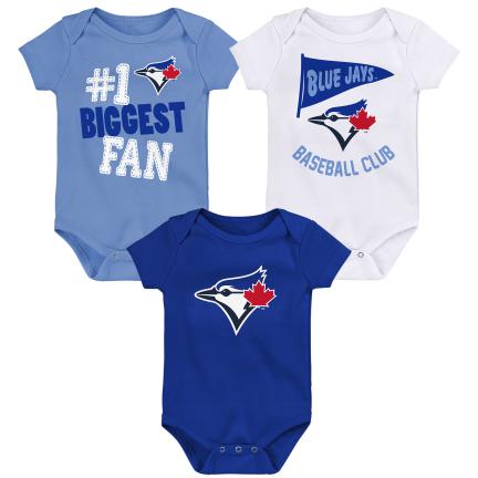 MLB Infant 3Pc Onesies Set Pennant Blue Jays