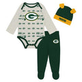 NFL Baby Huddles and Giggles 3 Pc Creeper Packers