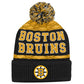 NHL Youth Knit Hat Puck Pattern Cuff Bruins