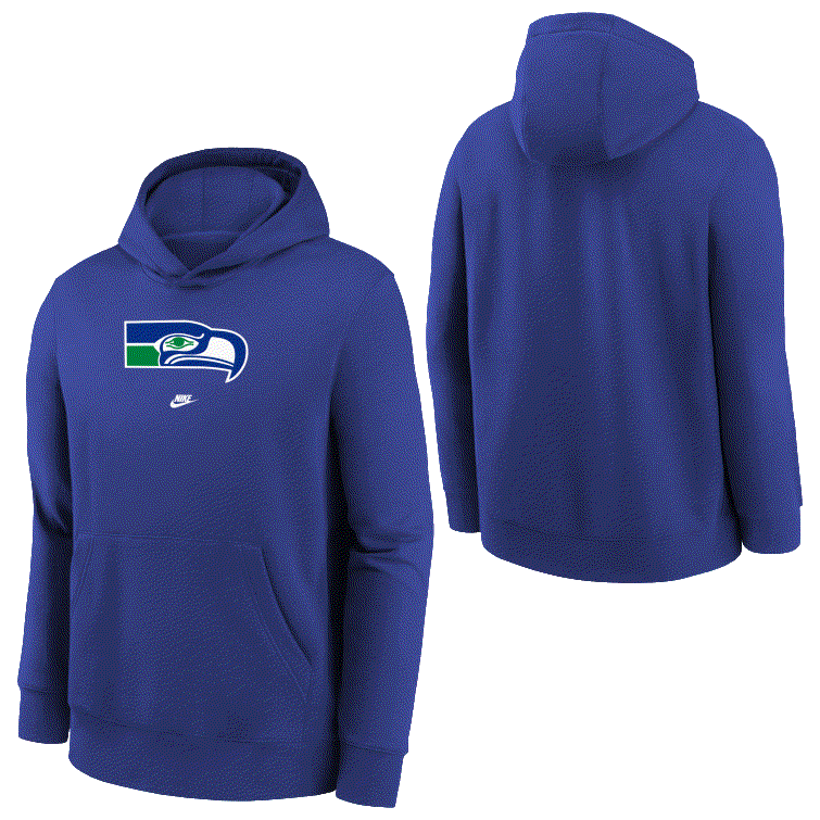 NFL Youth Hoodie Vintage Logo Royal Blue Seahawks