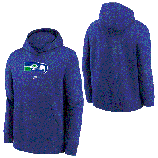 NFL Youth Hoodie Vintage Logo Royal Blue Seahawks