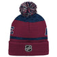 NHL Youth Knit Hat Puck Pattern Cuff Avalanche