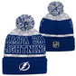 NHL Youth Knit Hat Puck Pattern Cuff Lightning