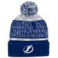 NHL Youth Knit Hat Puck Pattern Cuff Lightning