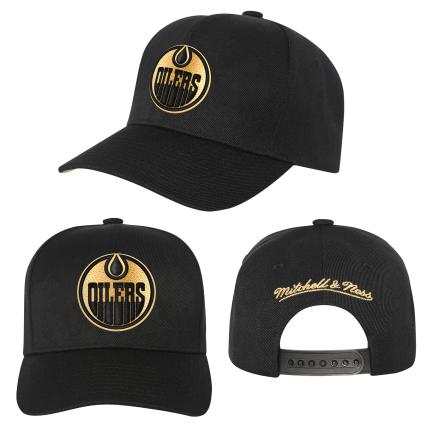 NHL Youth Hat Pinned Gold Curved Snapback Oilers
