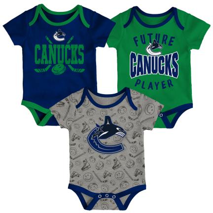 NHL Infant 3Pc Onesie Set Full Strength Canucks