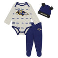 NFL Baby Huddles and Giggles 3 Pc Creeper Ravens