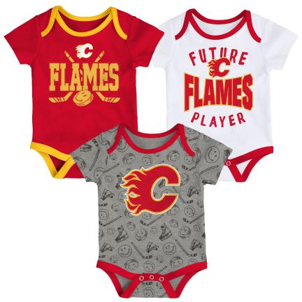 NHL Infant 3Pc Onesie Set Full Strength Flames