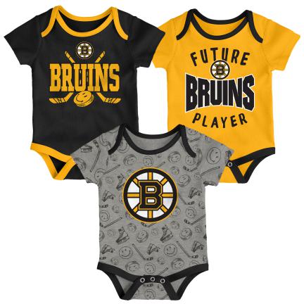 NHL Infant 3Pc Onesie Set Full Strength Bruins