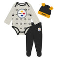 NFL Baby Huddles and Giggles 3 Pc Creeper Steelers