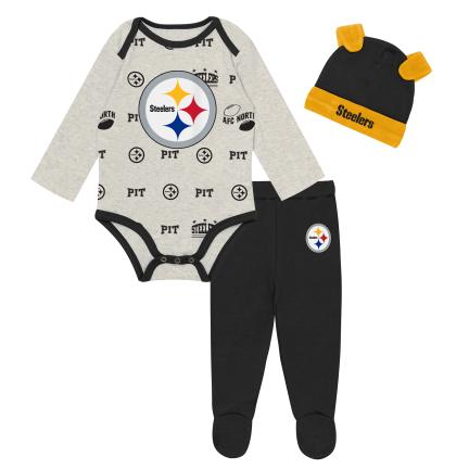 NFL Baby Huddles and Giggles 3 Pc Creeper Steelers