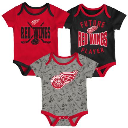 NHL Infant 3Pc Onesie Set Full Strength Red Wings