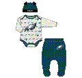 NFL Baby Huddles and Giggles 3 Pc Creeper Eagles