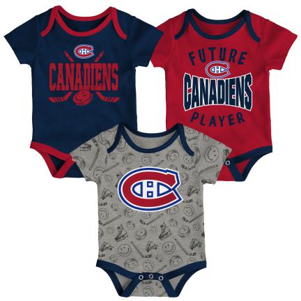 NHL Infant 3Pc Onesie Set Full Strength Canadiens