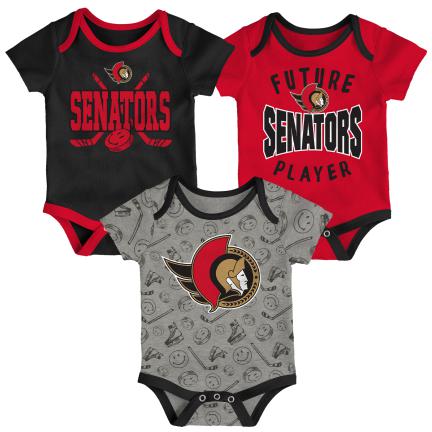 NHL Infant 3Pc Onesie Set Full Strength Senators