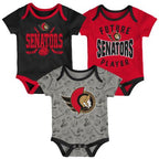 NHL Infant 3Pc Onesie Set Full Strength Senators