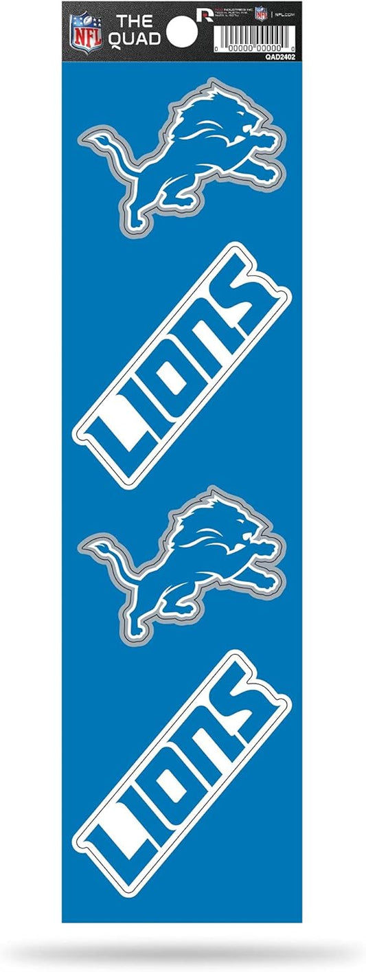 NFL 4pc Sticker Sheet Lions