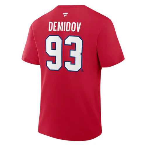 NHL Player T-Shirt Authentic Stack Ivan Demidov Canadiens (Red)