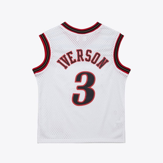 NBA Youth Hardwood Classics Player 2001-01 Swingman Jersey Allen Iverson 76ers (White)