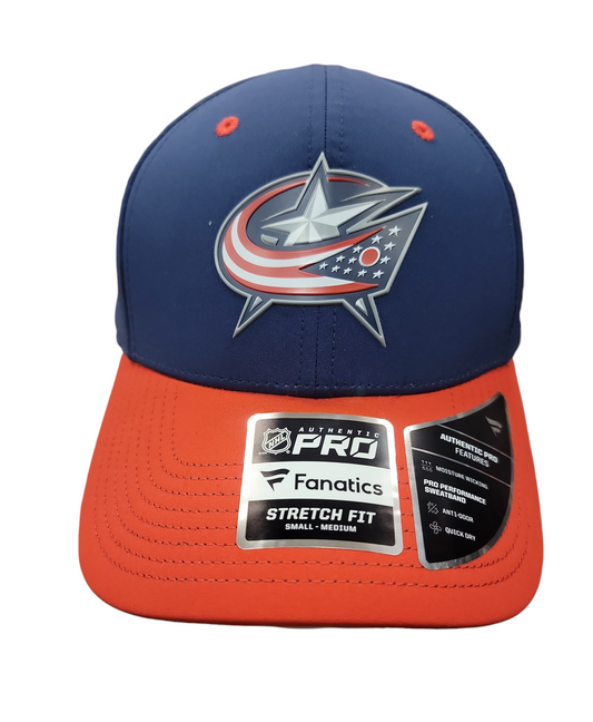 NHL Hat Structured Stretch Authentic Pro Rink Two Tone 2023 Blue Jackets