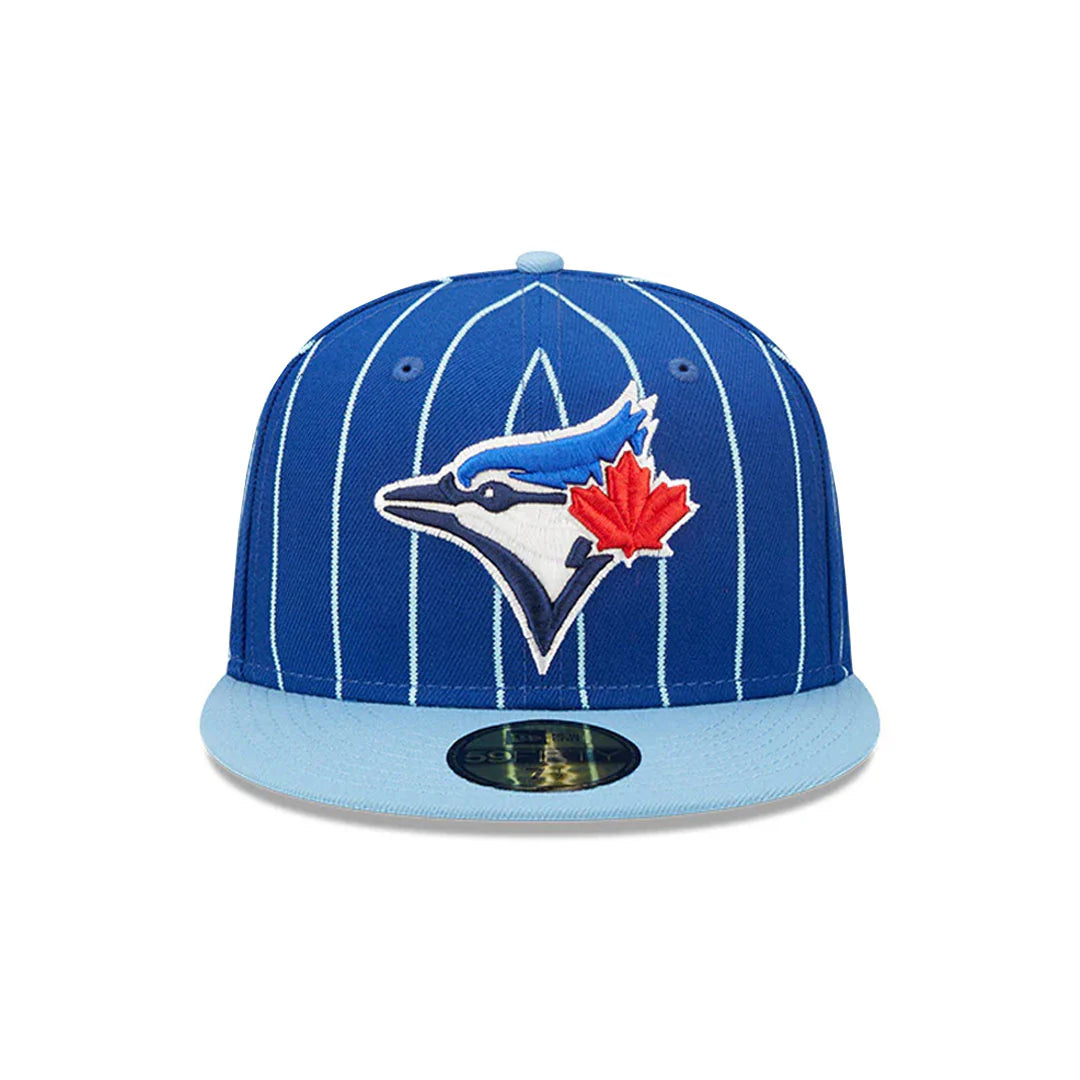 MLB Hat 5950 Birdcage Pinstripes Blue Jays (Royal Blue & Powder)