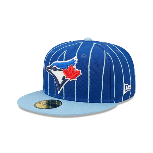 MLB Hat 5950 Birdcage Pinstripes Blue Jays (Royal Blue & Powder)