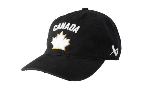 Hockey Canada Hat Unstructured Adjustable "One Leaf" Team Canada (Black)