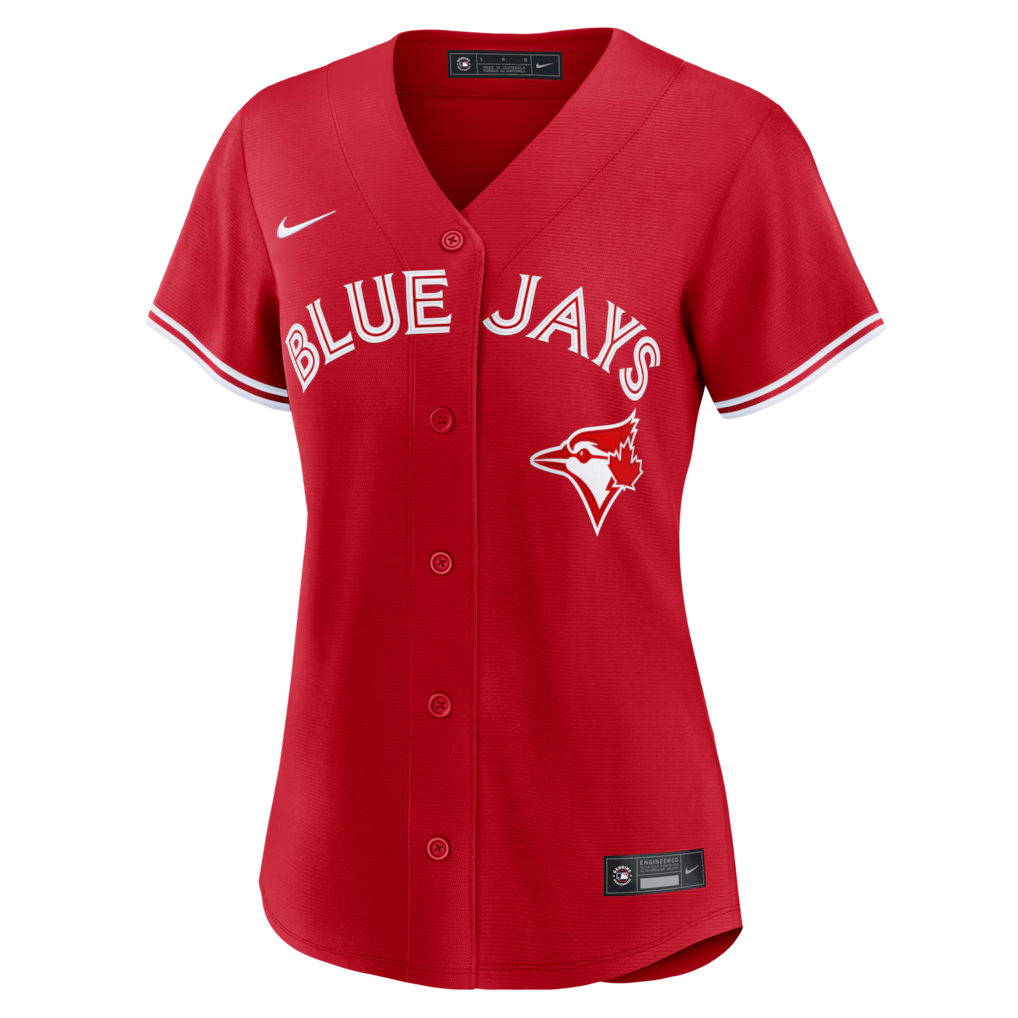 MLB Ladies Jersey Blank Alt Red Canada Day Blue Jays