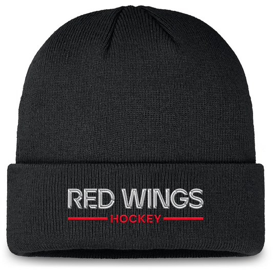 NHL Knit Hat Authentic Pro Cuffed Wordmark Beanie Rink Road 2025 Red Wings