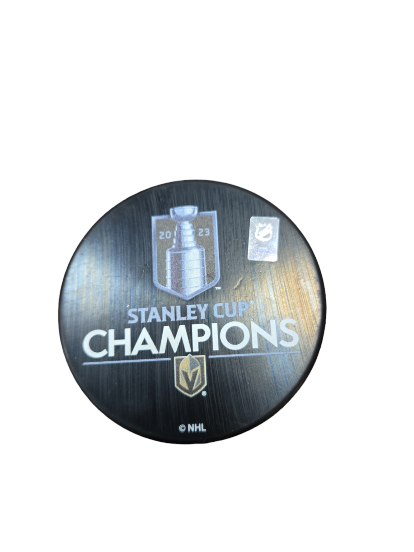 NHL Souvenir Collector Puck 2023 Double Sided Champions Golden Knights