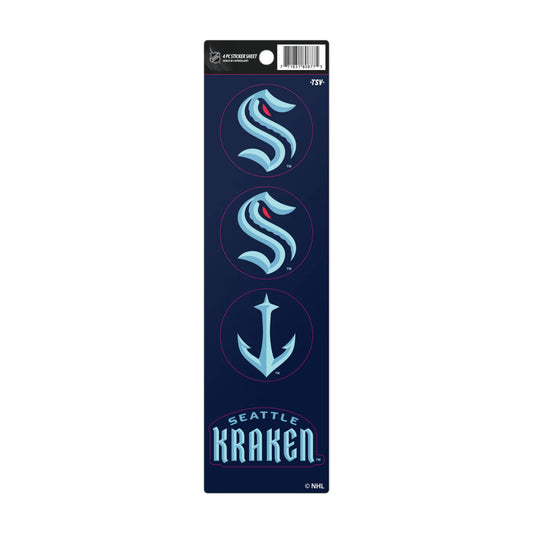 NHL 4Pc Sticker Sheet Kraken