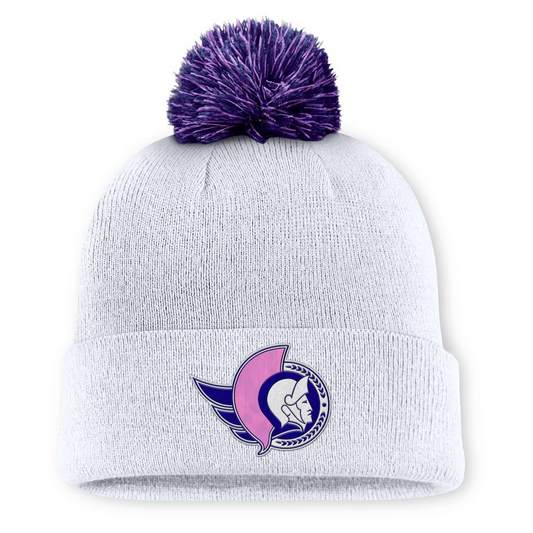 NHL Knit Hat Authentic Pro Rink Cuffed with Pom Hockey Fights Cancer Senators