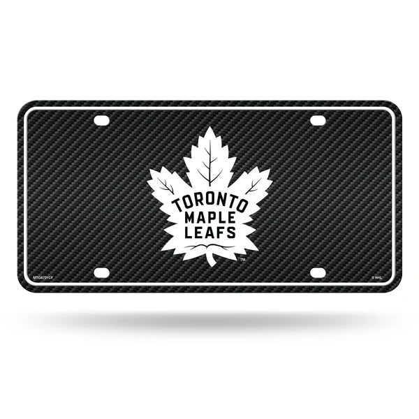 NHL License Plate Metal Carbon Fiber Design Maple Leafs