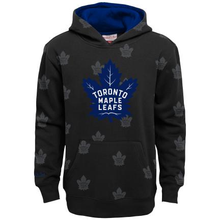 NHL Youth Hoodie Allover Logo Print Maple Leafs