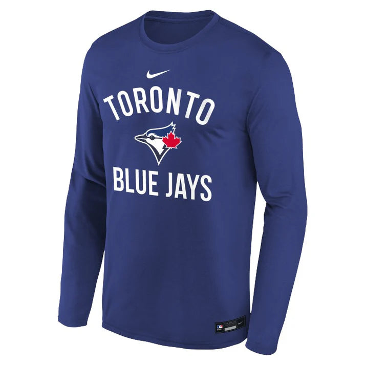 MLB Long Sleeve Shirt Dri-Fit Authentic Collection Team Issue Blue Jays