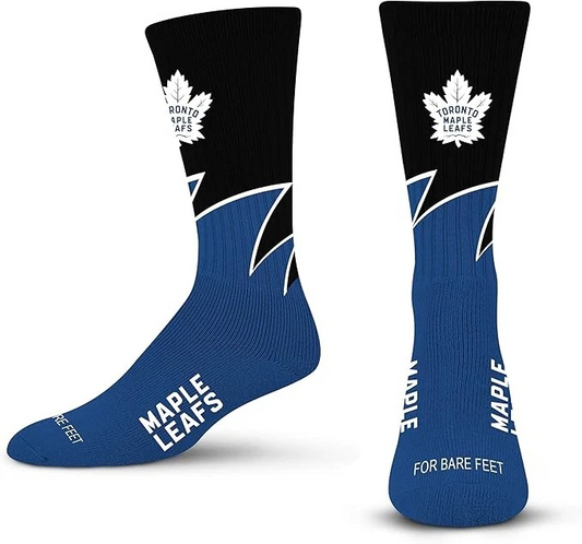 NHL Socks Black Wave Large Maple Leafs