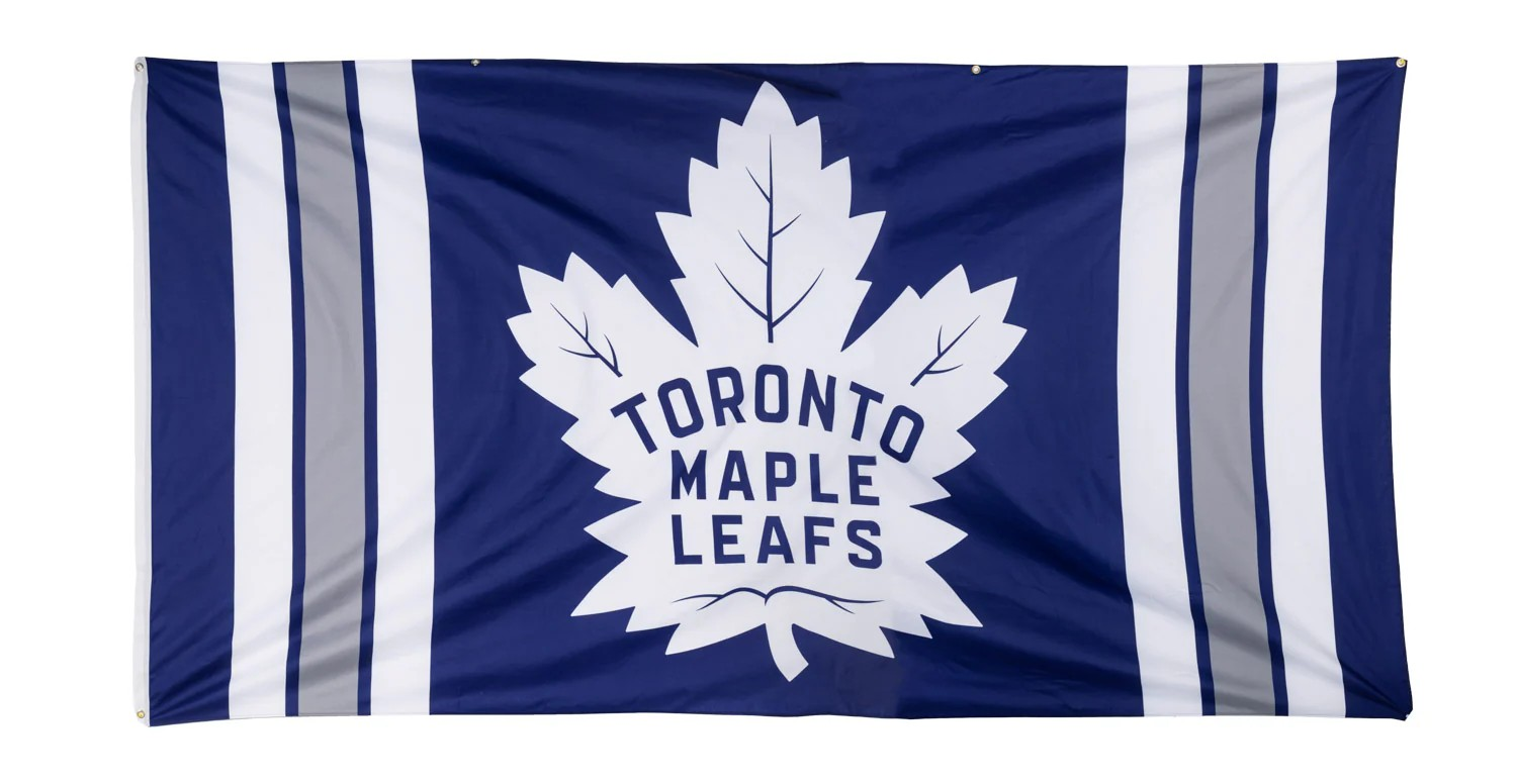 NHL Striped Vertical Jumbo Banner Flag 118" x 62" Maple Leafs