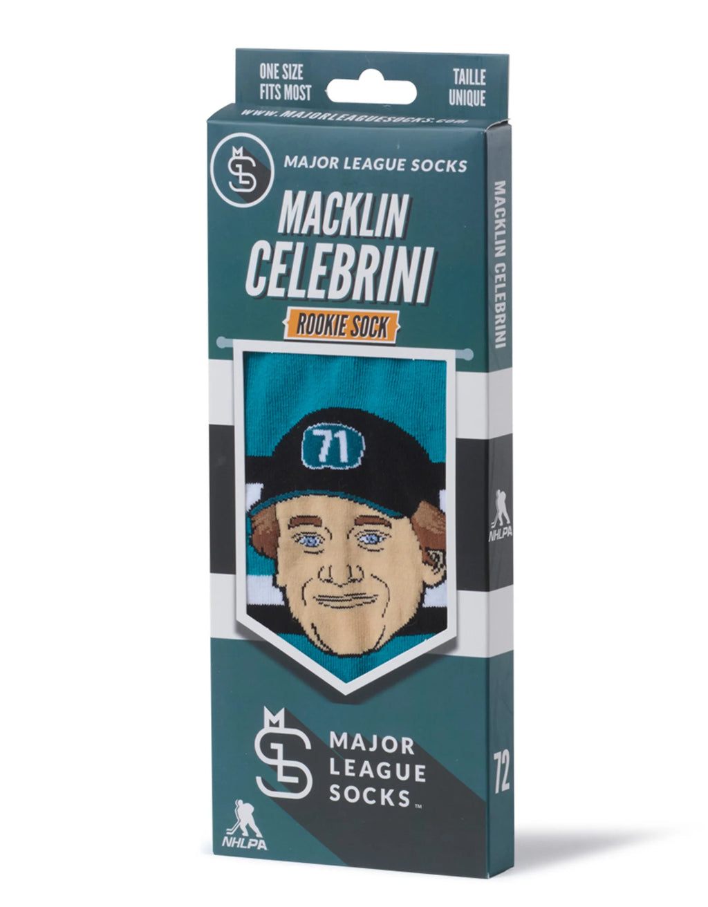 NHLPA Player Socks Macklin Celebrini Rookie Sharks
