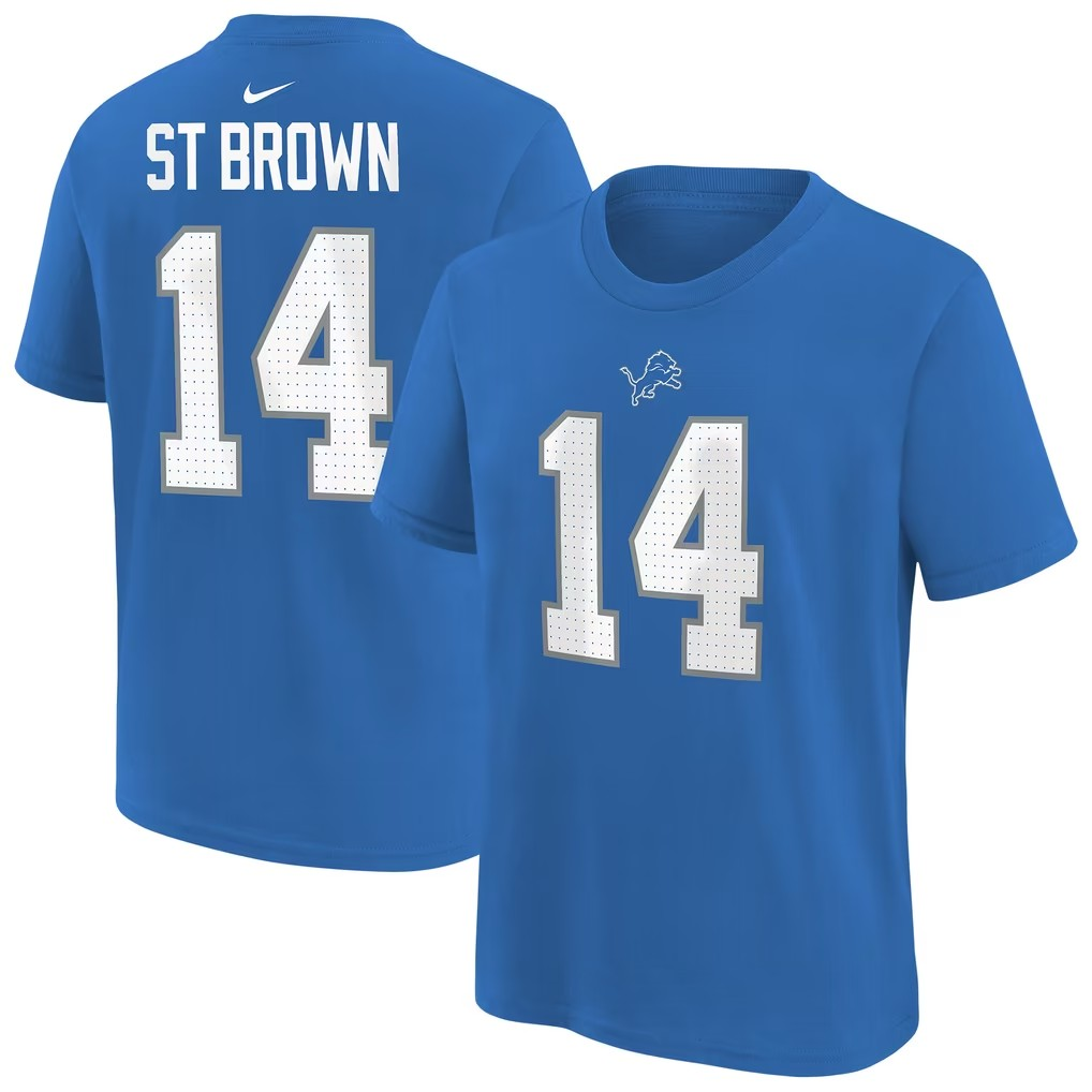 NFL Youth Player T-Shirt Name And Number Amon-Ra St. Brown Lions