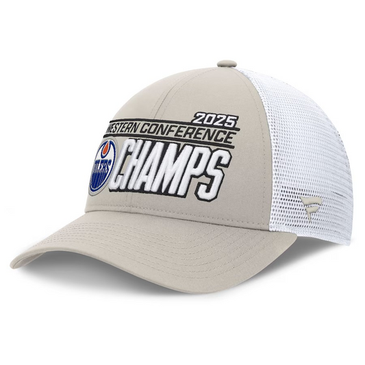 NHL Hat Western Conference Champions Locker Room Adjustable Trucker 2025 Oilers