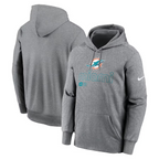 NFL Hoodie Heather Gray Pull Over Performance 2024 Dolphins