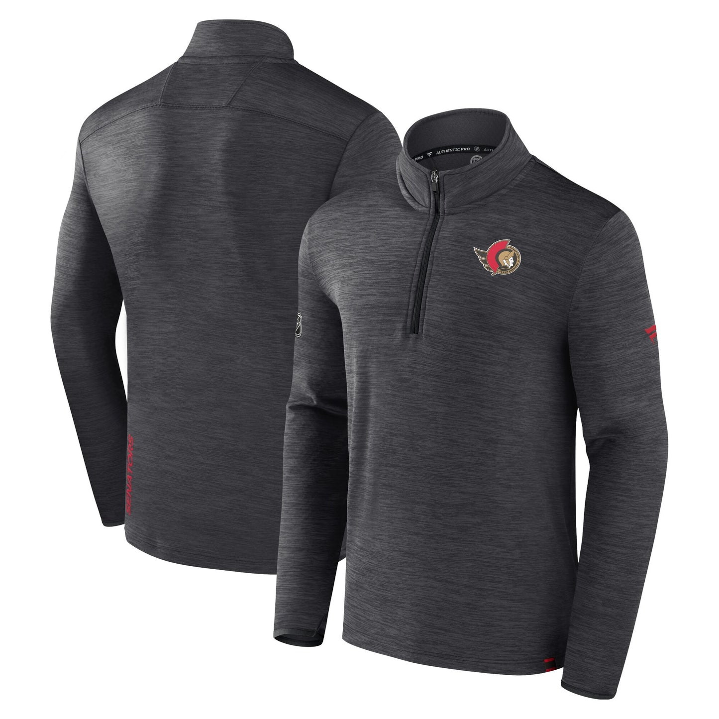 NHL 3/4 Zip Lightweight Sweater Authentic Pro Senators