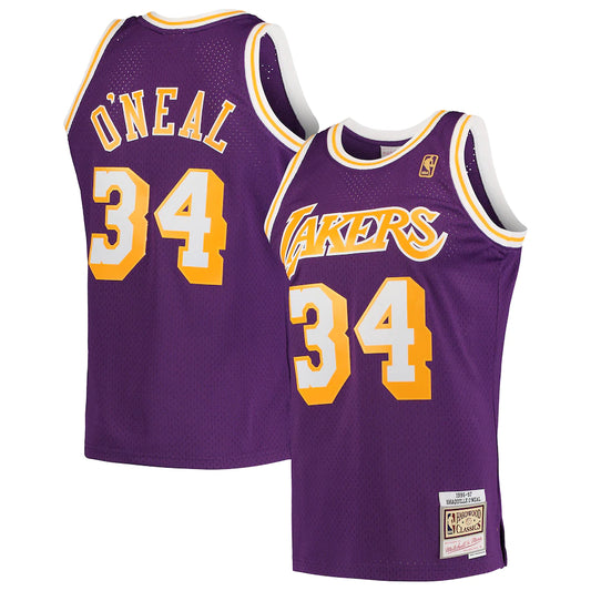 NBA Hardwood Classics Player 1996-97 Swingman Jersey Shaquille O'Neal Lakers (Purple)