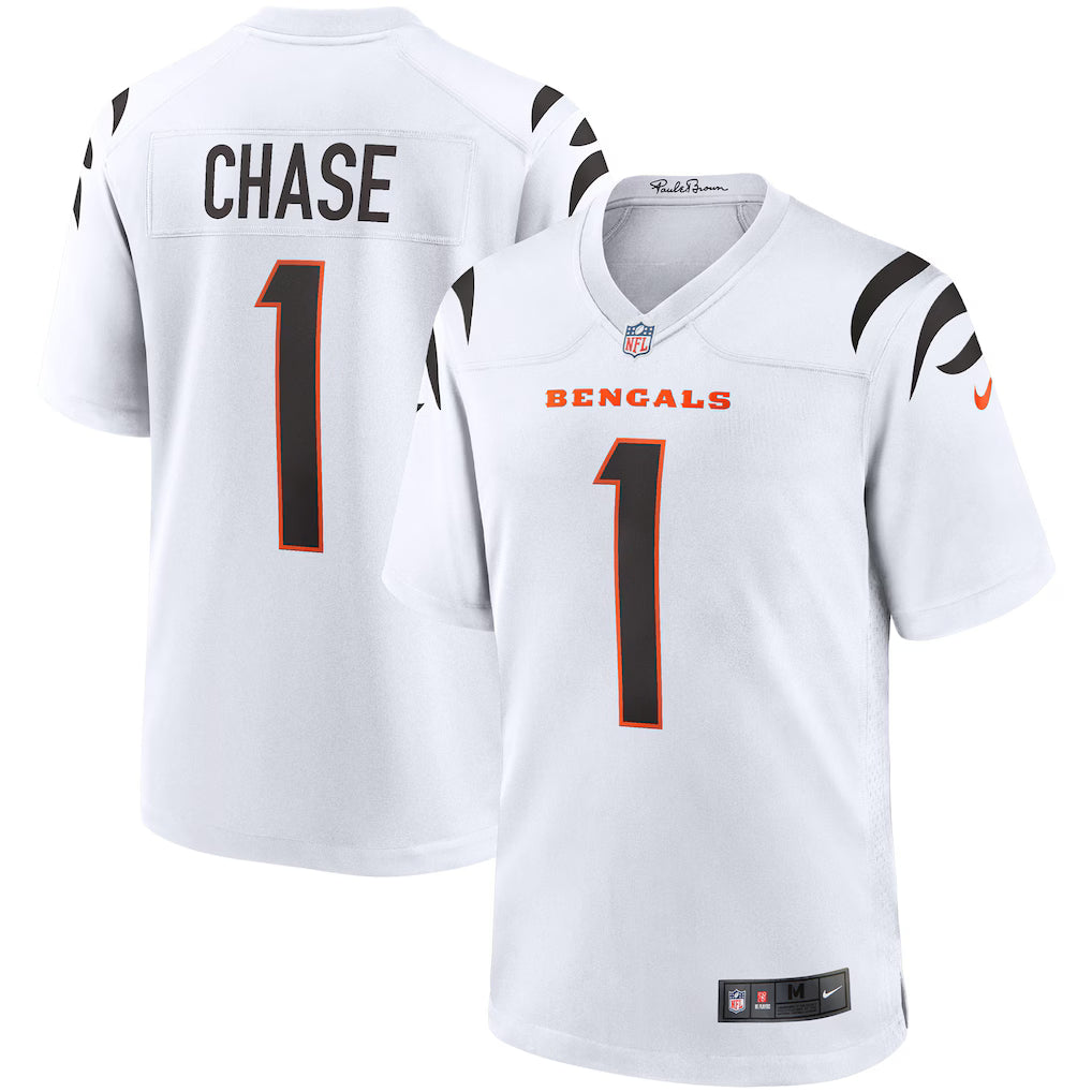 NFL Player Game Jersey Road Ja'Marr Chase Bengals (White)