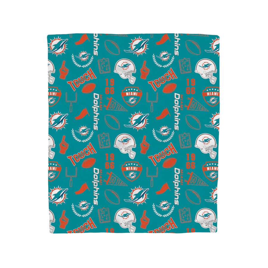 NFL Fleece Throw Collage Icons Dolphins