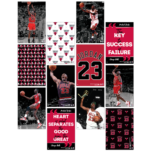 NBA Poster 12-Pack Poster Collage Bulls Michael Jordan