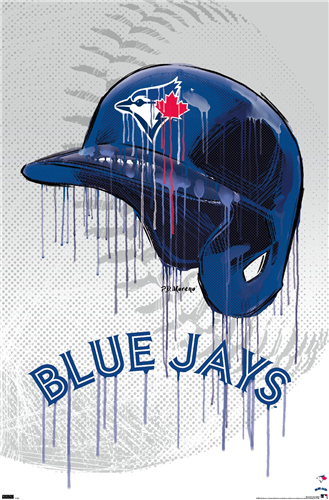 MLB Wall Poster Drip Helmet Blue Jays